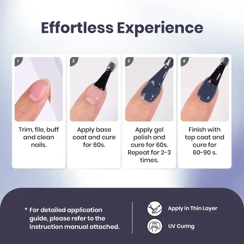 Miniatura 584 de Beetles - Esmalte de uñas de gel marrón – 0.5 onzas líquidas de esmalte de gel marrón oscuro, lámpara LED UV para uñas, regalo de manicura para I