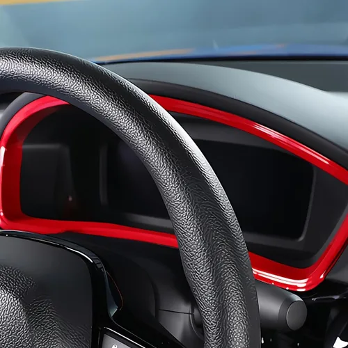 Miniatura 7 de MUXEE Tablero de instrumentos Civic de 11ª generación para tablero de instrumentos, marco, cubierta de marco para Honda Civic 2022, 2023, 2024, Rojo