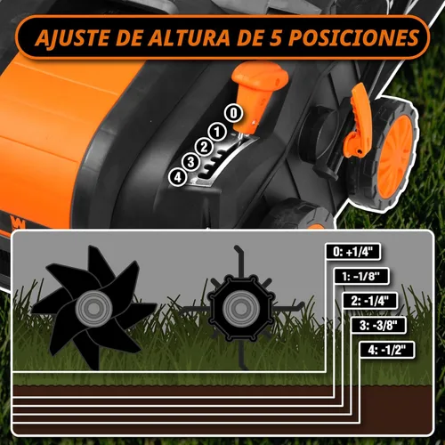 Miniatura 3 de WEN DT1516 - Desbrozadora y escarificador eléctrico de 15 amperios de 16 pulgadas 2 en 1 con bolsa de recolección, color negro