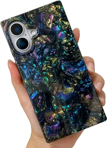 Miniatura 34 de Elegante Funda con Concha de Madre Perla para Niña Compatible con iPhone 14 de 6.1 Pulgadas, Funda Rectángulo con Borde, Elegante y delgada