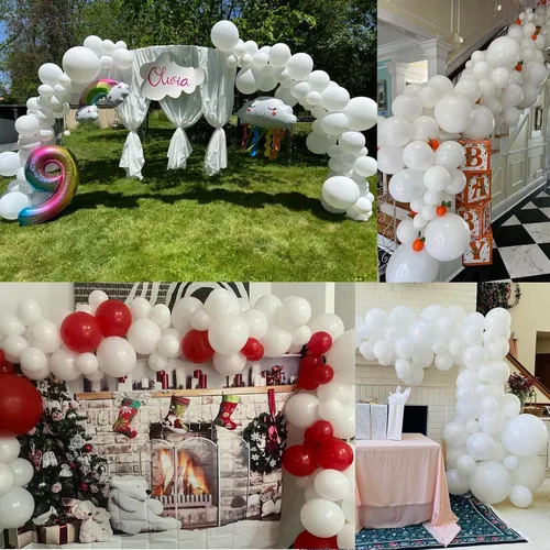 Miniatura 5 de TNWBA 100 globos blancos de 10 pulgadas, globos de látex para decoración de cumpleaños, boda, baby shower, fiesta