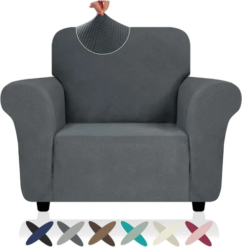 Miniatura 80 de ZNSAYOTX Funda súper elástica para silla (30"-47"), nuevas fundas de silla a rayas para sala de estar, aptas para perros y mascotas, protector
