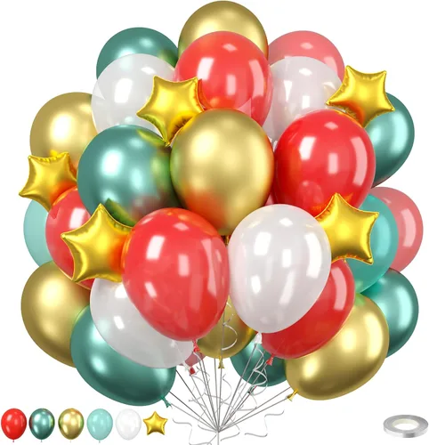 Miniatura 31 de Globos Rojos Negros Amarillos, 60pcs Globos Negros Borgoña Dorados, Globos Amarillos Granate Globos Rojos Negros Dorados con Confeti Para Cumpleaños