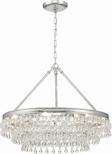 Miniatura 15 de Crystorama Calypso - Lámpara de araña dorada vibrante con forma de lágrima de cristal de 25 pulgadas