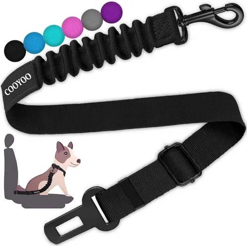 Miniatura 17 de COOYOO Cinturón de seguridad para perro, juego de 3 piezas retráctil, cinturones de seguridad ajustables para vehículo, nailon para mascotas, Set