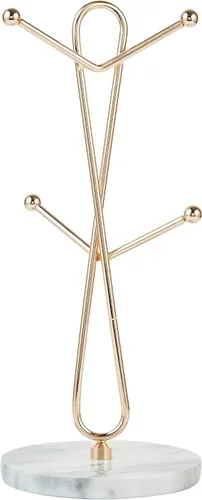 Miniatura 8 de JEmarble Soportes para tazas con soporte chapado en cobre (negro) para encimera, tazas de café y estante de almacenamiento para tazas de té