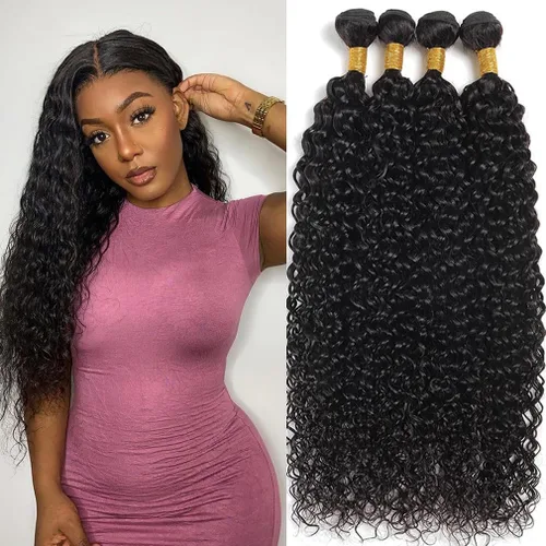 Miniatura 35 de Beautymoon Paquetes de cabello liso negro jet 4 manojos, cabello humano brasileño 14 16 18 20 pulgadas, 100% cabello virgen sin procesar liso, 4