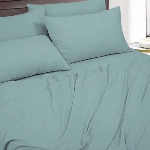 Miniatura 246 de ROYALE LINENS Juego de sábanas Cal King de 4 piezas, ropa de cama de microfibra suave cepillada de 1800 hilos, 1 sábana bajera, 1 sábana encimera, 2