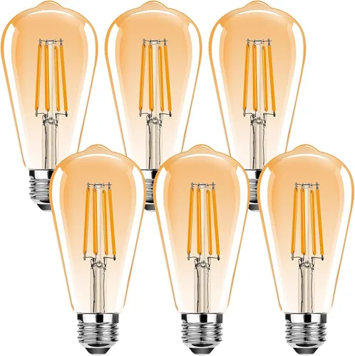 Miniatura 9 de ST19 Bombillas LED Edison vintage, bombilla LED E26 equivalente a 25 W, bombillas de filamento LED vintage, 2.5 W blanco cálido 2200 K, 250 lúmenes