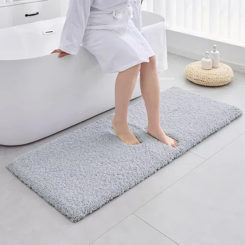 Miniatura 51 de ILANGO Alfombras de Baño Beige 32" × 20" Antideslizantes y Súper Absorbentes Extra Gruesas Suaves, Alfombra de Baño Lavable para Piso, Alfombra