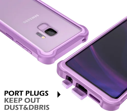 Miniatura 6 de Dexnor Funda para Galaxy S9 con protector de pantalla transparente de grado militar, resistente 360, cuerpo completo, a prueba de golpes, carcasa