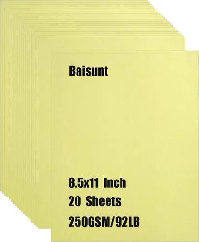 Miniatura 12 de Baisunt 20 hojas de cartulina negra de 250 g/m²/92 lb, papel grueso en blanco para proyectos de arte DIY, álbum de recortes, elaboración de tarjetas