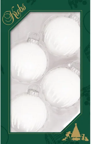 Miniatura 38 de Adornos de árbol de Navidad de vidrio - 67 mm/2.625" [4 piezas] Bolas decoradas de Adornos navideños sin costuras para colgar de Christmas by Krebs