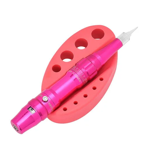 Miniatura 2 de Pinkiou Soporte de maquillaje permanente de silicona para cejas tatuaje pigmento organizador de tinta hisopos de algodón titulares de tazas Rosado