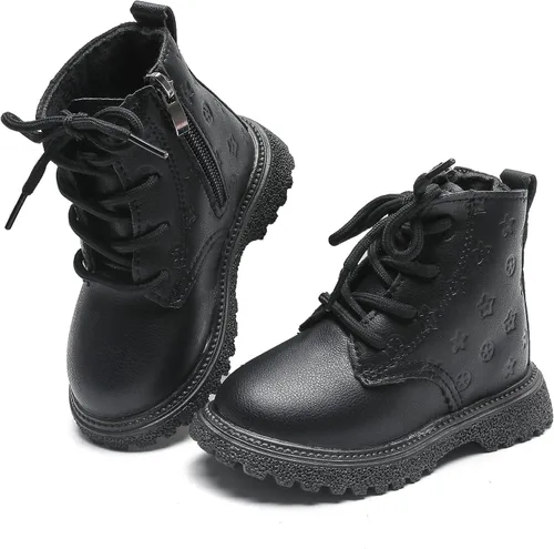 Miniatura 2 de Komfyea Botas de senderismo clásicas para niños y niñas, botas de tobillo con cordones para exteriores