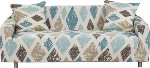 Miniatura 7 de Funda estampada para sofá, funda elástica para sofá, protector de sofá para sofá de 3 plazas, funda elástica para sofá con 1 funda de almohada