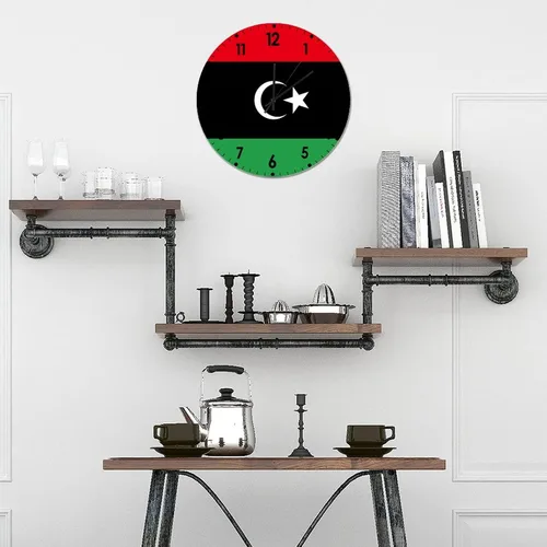 Miniatura 770 de Cheyan Reloj de pared con bandera de Canadá de 12 pulgadas, silencioso, sin tictac, de PVC, funciona con pilas, reloj redondo decorativo, regalo