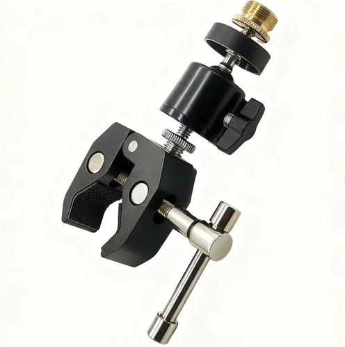 Miniatura 4 de Abrazadera de cangrejo articulada de 1/4 pulgadas con cabeza de bola a rosca de 5/8 pulgadas - Soporte ajustable para micrófonos, para Insta360 X5