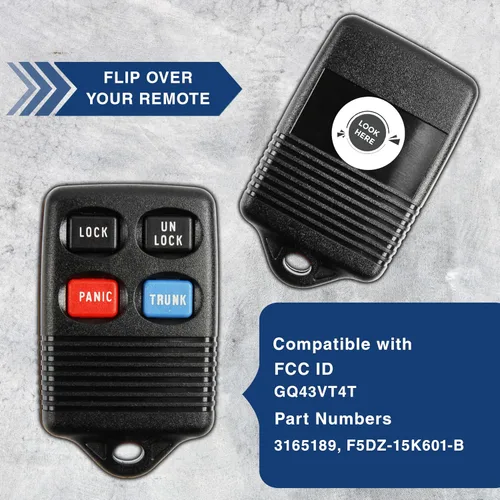 Miniatura 6 de KeylessOption Llavero de Reemplazo para Ford Bronco Explorer F-150 Mazda B2300 Mercury Sable Lincoln Town Car Remoto de 1992 1993 1994 1995 1996