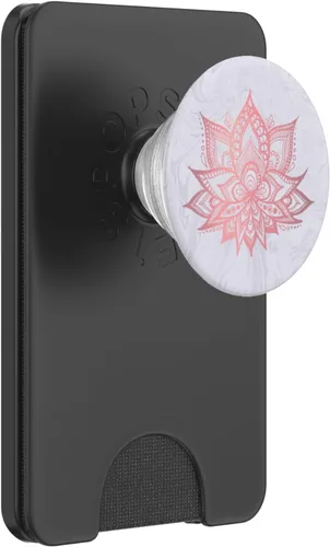 Miniatura 8 de Lotus Flower Mandala - Soporte para teléfonos y tabletas, diseño de flores, color rosa claro, Negro