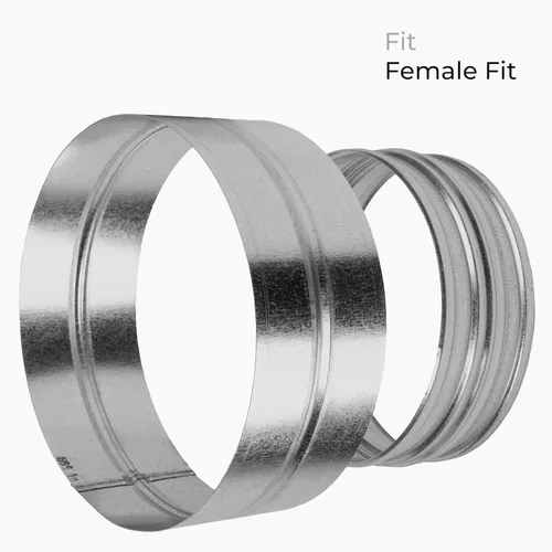 Miniatura 3 de Acoplador de conducto de acero galvanizado de 6 pulgadas para accesorios de HVAC - Adaptador de montaje de tubería de ajuste hembra - Admisión