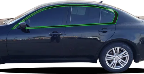 Miniatura 7 de Kit de revestimiento de vinilo precortado cromado para ventana, compatible con Infiniti G35 G37 Q40 Sedan 2007-2015, fibra de carbono negro
