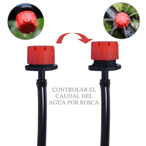 Miniatura 4 de 100 unidades de aspersores de riego ajustables de 360 grados, emisores de 1/4 de pulgada para sistema de riego de Korty