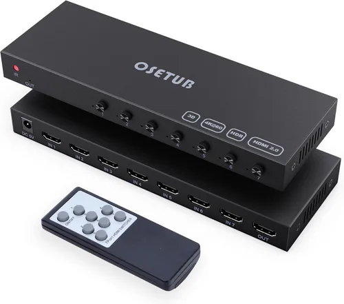 Miniatura 12 de Conmutador HDMI y AV 2 en 1 – Juega PS5 y juegos retro en 1 TV, 3 HDMI 2.0 (4K HDR) + 2 entradas RCA – Compatible con Xbox Series