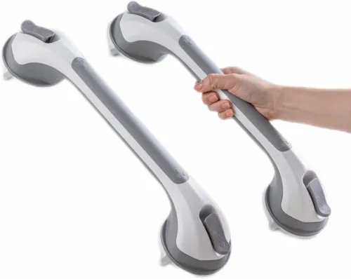 TAILI - Barras de sujeción para la bañera y la ducha con ventosa, paquete de 2 unidades, resistente, removible, sin taladro, impermeable, seguridad