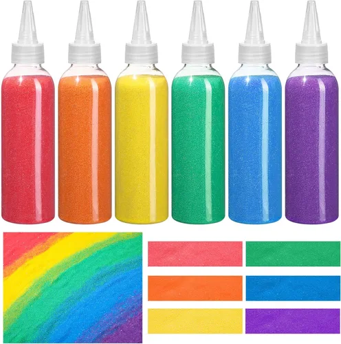 Libima 12 botellas de arena de color arena de 9 onzas para niños, kit de manualidades para dibujar cajas de arena de boda, decoración de