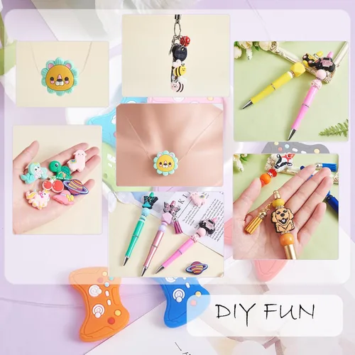 Miniatura 6 de 10 piezas de lindas cuentas de silicona, cuentas de silicona para bricolaje, cuentas a granel utilizadas para bricolaje para hacer varios trabajos