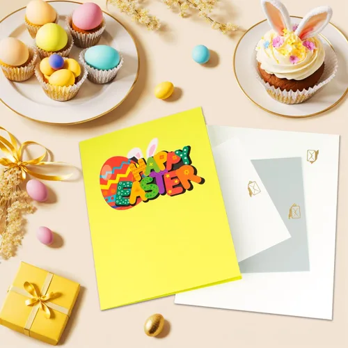 Miniatura 5 de Tarjetas emergentes de Pascua de Animal Garden, tarjeta de feliz Pascua, tarjeta de conejo de Pascua, tarjeta de felicitación de Pascua, tarjetas