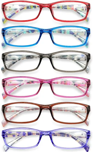 Miniatura 12 de Henotin - Paquete de 5 lentes de lectura con filtro de luz azul, antifatiga visual, lentes de lectura para computadora para mujeres y hombres