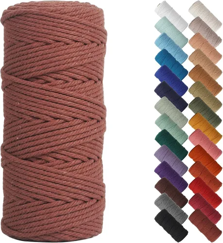 Miniatura 161 de NOANTA - Cuerda de macramé color beige natural, 1/8 pulgadas (3 mm) x 109 yardas (100 metros), cuerda de algodón colorido para colgar en la pared