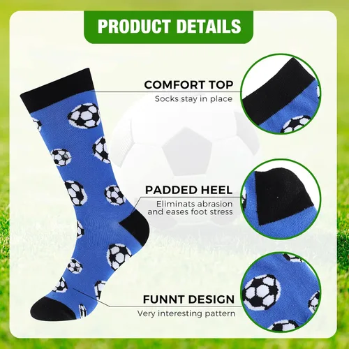 Miniatura 2 de 6 pares de calcetines de voleibol para hombre, divertidos calcetines deportivos para amantes del voleibol de fútbol, regalo para mujeres, correr