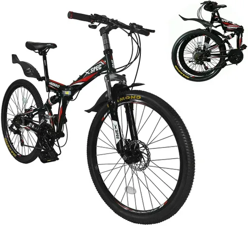 Miniatura 2 de Xspec Bicicleta de montaña plegable de 26 pulgadas y 21 velocidades para adultos