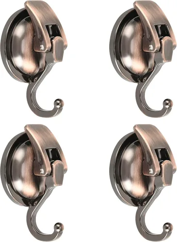Miniatura 8 de Colgador de corona, chapado en negro, pulido con súper succión para ventanas de vidrio, cocina, baño y baño, paquete de 6, plástico ABS