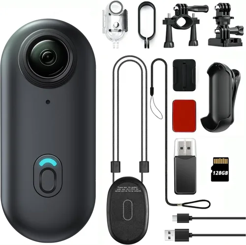 Miniatura 9 de JETO Mini cámara corporal 4K, cámara de acción POV con clip con cordón magnético, clip trasero giratorio, gran angular de 150°, funda impermeable