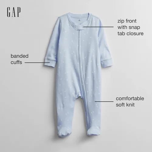 Miniatura 2 de GAP Traje unisex de una pieza con estampado de pies para bebé
