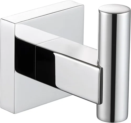 Suyar Gancho para toallas de baño cromado pulido, soporte para bata de ducha moderno de acero inoxidable SUS 304, colgador de toalla de baño montado