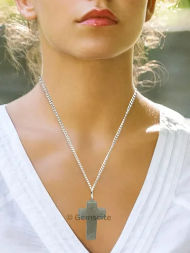 Miniatura 7 de GEMSCITE Colgante de cruz de piedras preciosas con cadena de 24 pulgadas + bolsa de cristal curativo de moda, hecho a mano, para hombres y mujeres