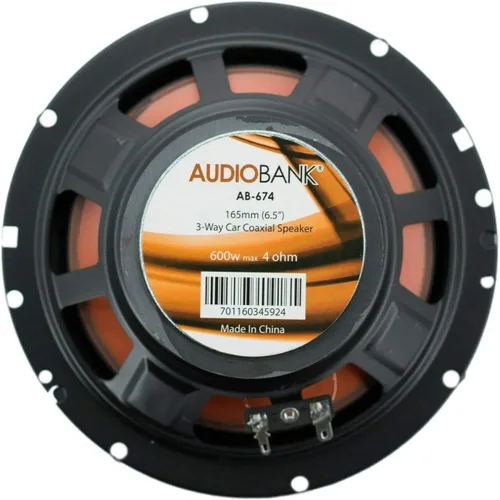 Miniatura 2 de Audiobank - 2 pares de altavoces coaxiales estéreo de audio estéreo de coche de 6.5 pulgadas y 600 vatios de potencia máxima de 3 vías - AB674