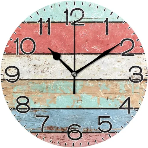 Miniatura 15 de ALAZA Reloj de pared violeta para bicicleta, color lavanda, flores moradas, con mariposas, funciona con pilas, sin tictac, cuarzo silencioso