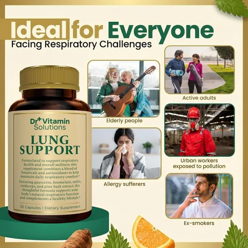 Miniatura 4 de Desintoxicación pulmonar para fumadores, limpieza 10 en 1 con hoja de gordolobo, vitamina C, bubur y quercetina, suplemento de apoyo respiratorio