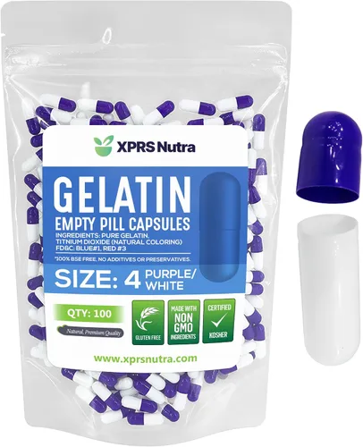 Miniatura 16 de XPRS Nutra Cápsulas vacías tamaño 4 – 100 cápsulas pequeñas de gelatina vacías – Pastillas de relleno de cápsulas de bricolaje – Cápsulas de gel
