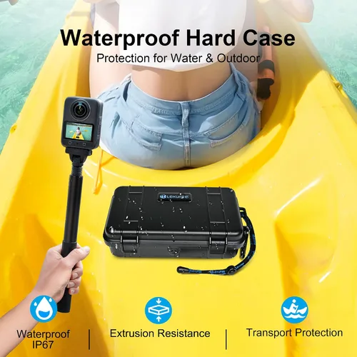 Miniatura 9 de Lekufee Estuche rígido impermeable de viaje para DJI Osmo 360, batería y otros accesorios (solo funda y bolsa)