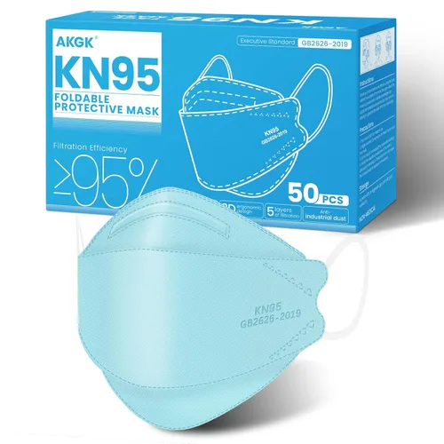 Miniatura 24 de akgk Mascarilla KN95 de 50 unidades, mascarillas de protección transpirable, mascarillas KN95 negras de 5 capas, máscaras de seguridad contra