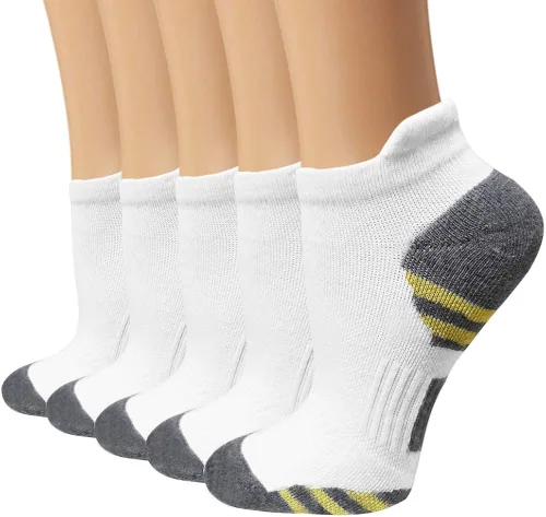 5 pares de calcetines de compresión de cobre para mujeres y hombres, calcetines de tobillo para fascitis plantar con soporte de arco para atletismo