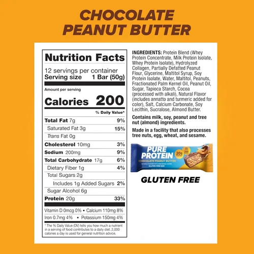 Miniatura 7 de Pure Protein Batido y barras de proteína de chocolate, alto contenido en proteínas, aperitivos nutritivos para apoyar la energía, bajo en azúcar