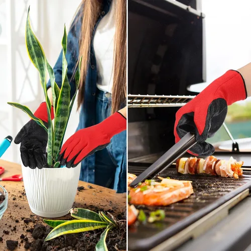 Miniatura 6 de Sintuff 120 pares de guantes de jardinería para mujeres y hombres, a granel, antideslizantes, multipropósitos, guantes de paisajismo para patio